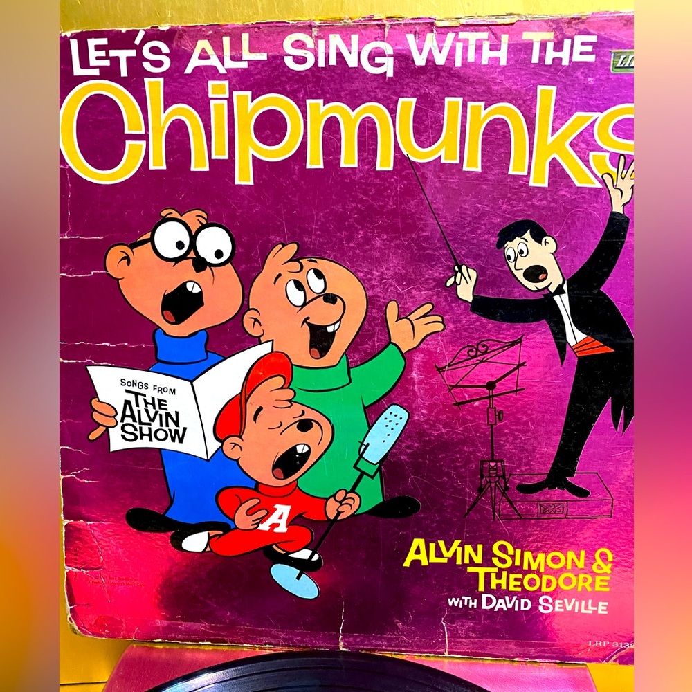 ALVIN LET’S ALL SING WITH THE CHIPMUNKS VTG 1961 VINYL RECORD LP LIBERTY RECORDS